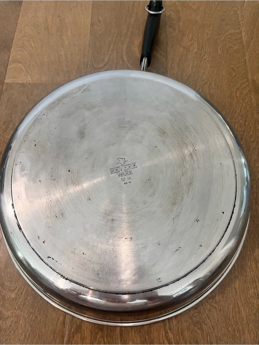 Vintage Revere Ware 12 Inch Stainless Steel Skillet W/Lid: USA 86a